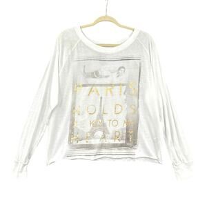 FRZ Black Long Sleeve Graphic Print Paris Slogan‎ Casual T-Shirt XXL